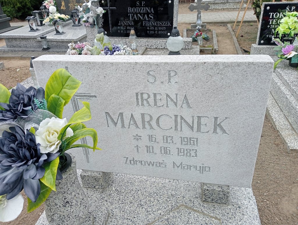 Irena Marcinek 1961 Dobrzyca - Grobonet - Wyszukiwarka osób pochowanych